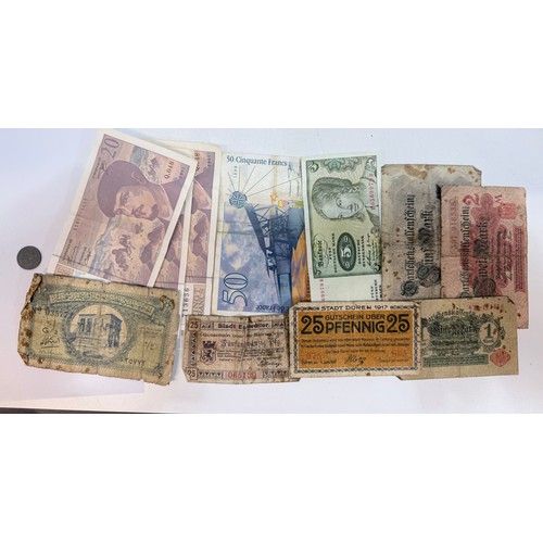 475 - A collection of miscellaneous coins and banknotes, British and foreign, George III and later, includ... 