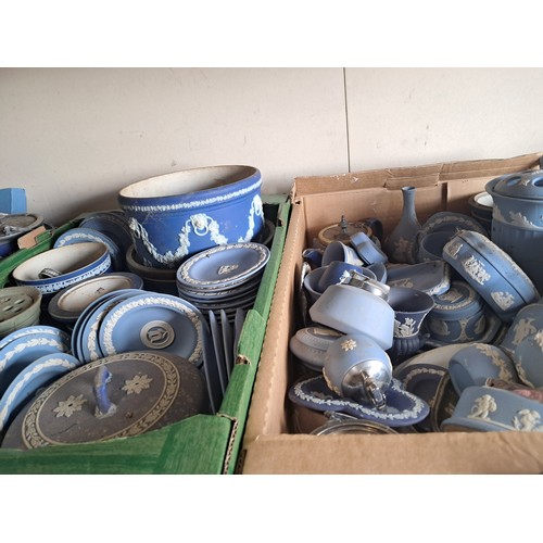 1169 - x4 boxes of Wedgwood Jasperware incl planters, pitcher, pin dishes and vases