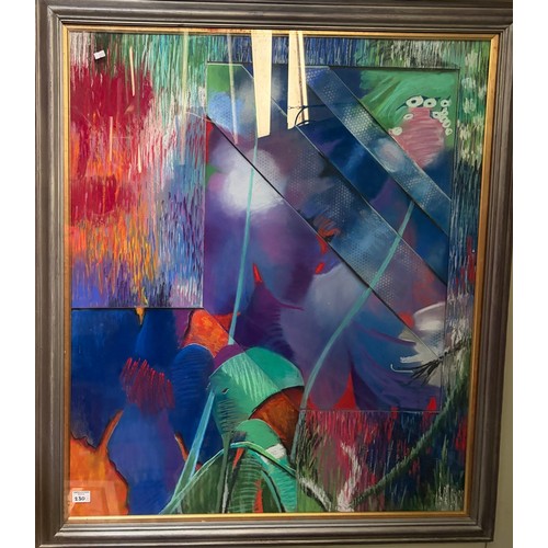 519 - Christopher Assheton-Stones (1947-1999), Flower Abstract, three dimensional pastel on card and paper... 