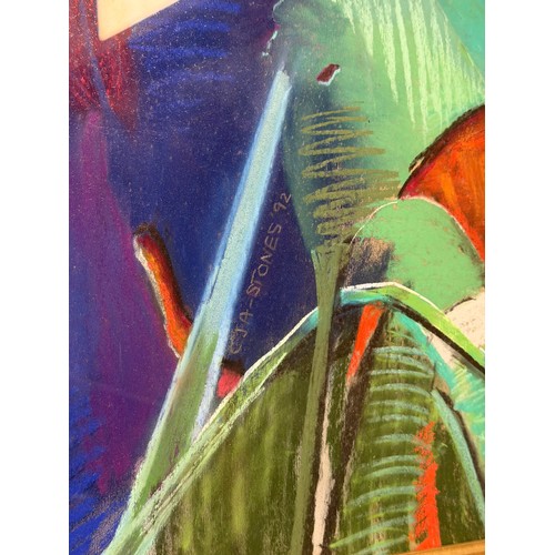 519 - Christopher Assheton-Stones (1947-1999), Flower Abstract, three dimensional pastel on card and paper... 