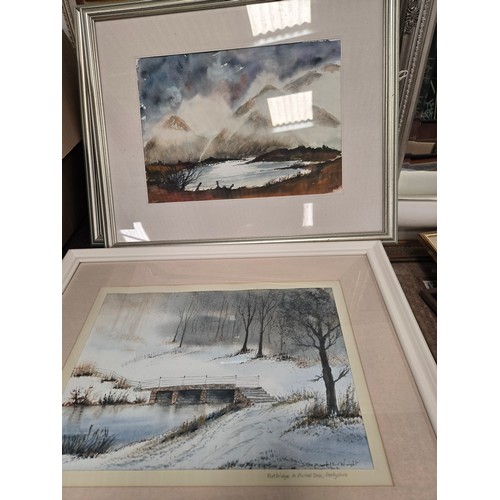 1211 - A collection of 14 paintings mainly water colours by Liz Wright