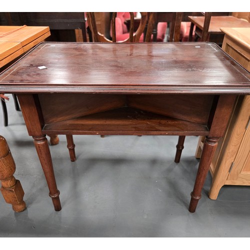 1080A - An Antique mahogany games/ poker table with underneath secret area