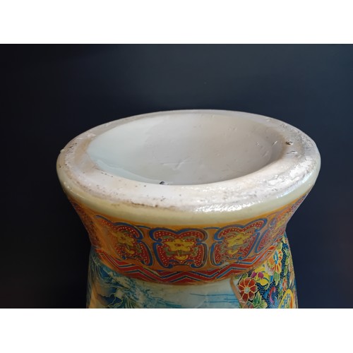 3 - A 20th century decorative vase in the Satsuma or Morriage style.  Height 60cm