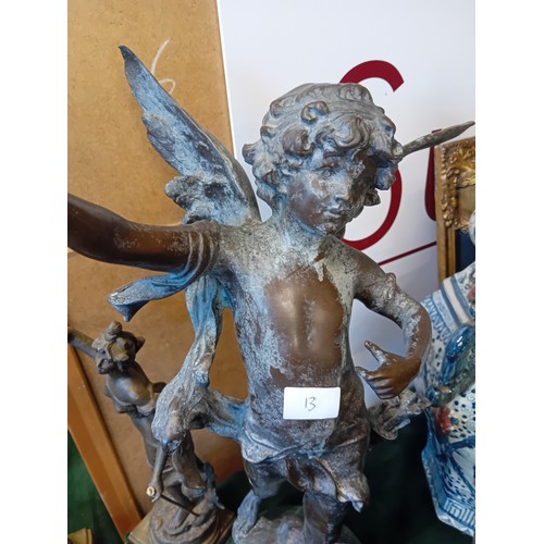 13 - Bronze Five Cherubs (4 pedestals) by artists Duchoiselle (the largest), Augusto Rivalta  (the smalle... 