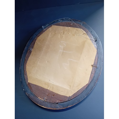 23 - George III oval needlework map sampler of England and Wales dated 1786.  H 36cm W 33cm.