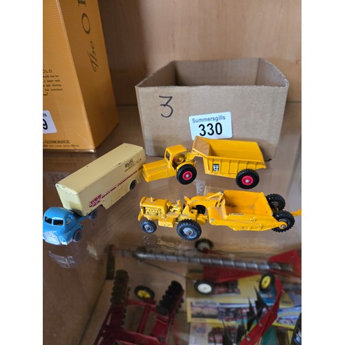 330 - A collection of five Matchbox Major toy vehicles, issued 1950s-1960s, no boxes, comprising M-1A Cate... 