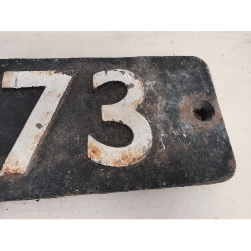 691 - Cast iron British Railways locomotive numberplate, raised numbers 