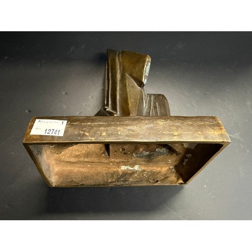 68 - Jocelyn Horner (1902-1973), Kneeling nun with hands clasped to breast, bronze, Art Deco angular styl... 