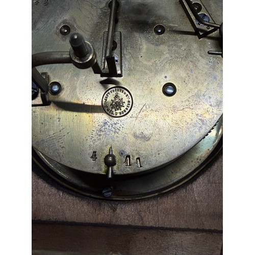 696 - Wall clock, slate mantel clock, 1930s oak cased mantel clock by Garrard Swindon, mantel clock by A &... 