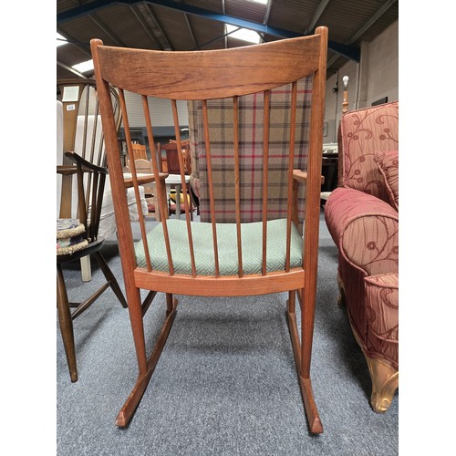 833 - A mid-century Danish Teak Rocking chair by Arne Vodder for Sibast Furniture Denmark. c1960's - featu... 
