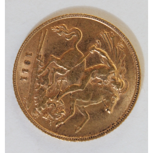 117 - George V 1911 half sovereign.