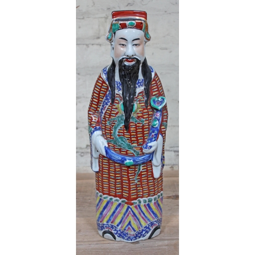 348 - A Chinese porcelain figure, impressed characters to base, 20th Century, height 47cm.