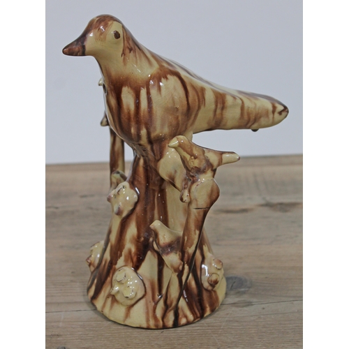 361 - A 19th Century slipware bird whistle, height 25cm.