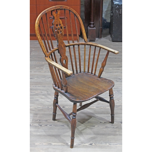 49 - A 19th Century ash, elm and beech Windsor chair, width 57cm, depth 55cm & height 105cm.