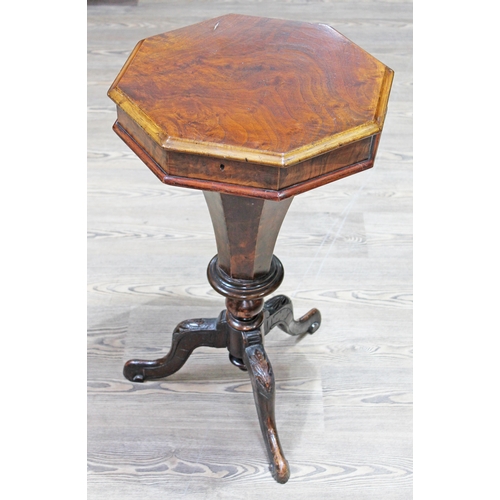 66 - A Victorian walnut sewing table of typical form, height 70cm.