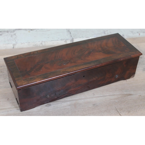 77 - A 19th Century mahogany cased cylinder music box by Kleyser & Co Southwark, length 43cm.