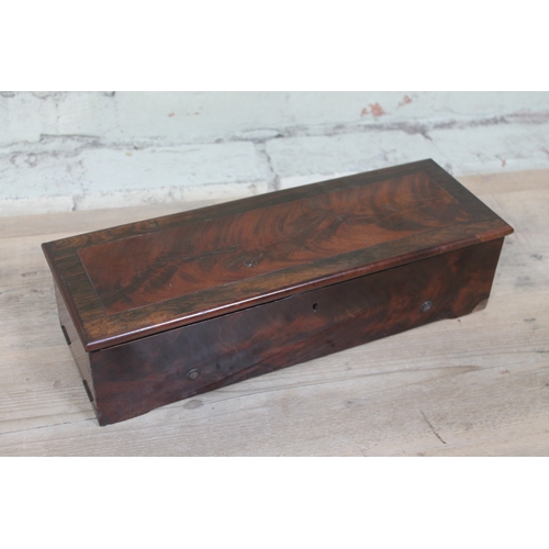 77 - A 19th Century mahogany cased cylinder music box by Kleyser & Co Southwark, length 43cm.