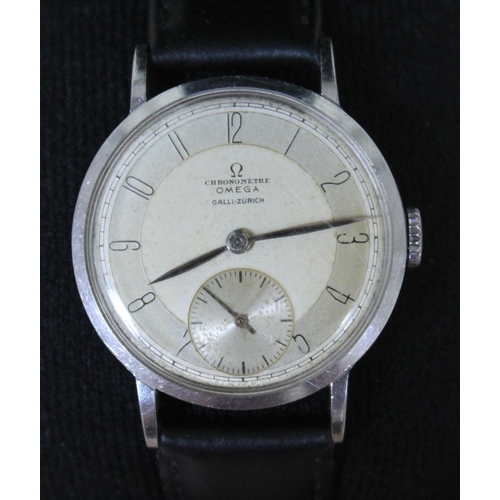 90 - An Omega Galli-Zurich Chronometer with seconds subsidiary, diam. 3.3cm.