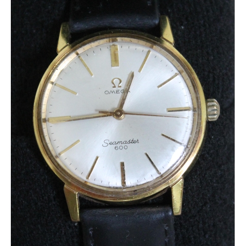 92 - A 1960s gold plated Omega Seamaster 600, diam. 3.4cm.