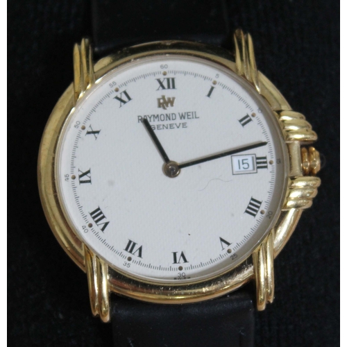 95 - A Raymond Weil gold plated wristwatch, diam. 3.5cm.