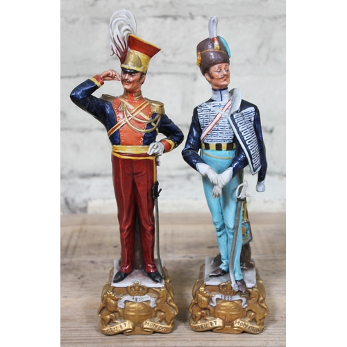 481 - A pair of Capodimonte porcelain soldiers, height 30cm.