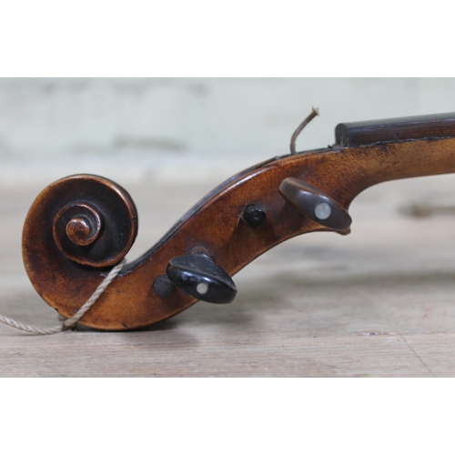 86 - A 19th Century violin and two bows.