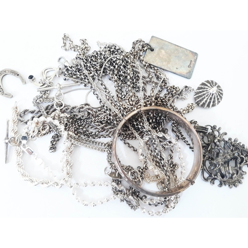 138 - A mixed lot of various silver jewellery, various silver marks gross weight 6 1/2oz.