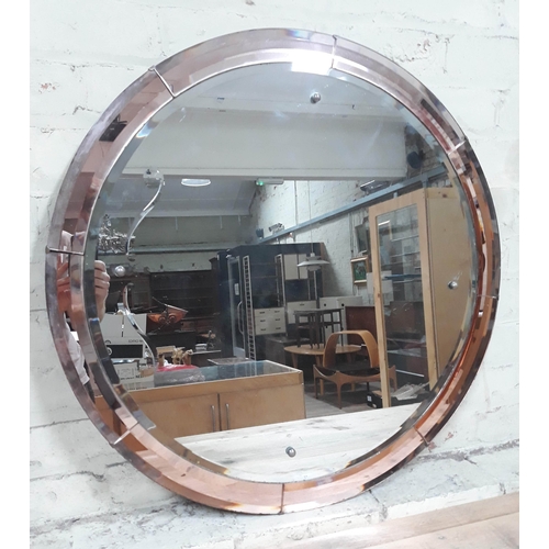 66 - A round Art Deco mirror, diameter 76cm