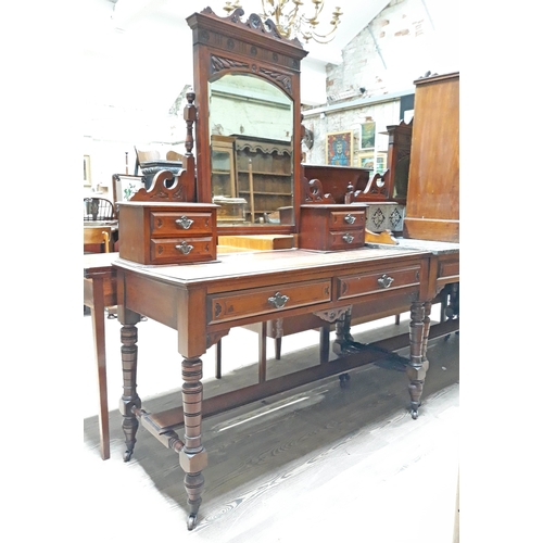 76 - A late Victorian mahogany dressing table, width 122cm, depth 53cm, height 170cm.