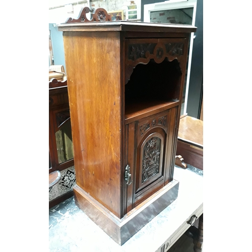 77 - A late Victorian mahogany bedside cabinet, height 93cm.