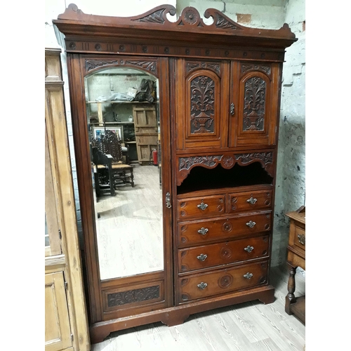 79 - A late Victorian mahogany wardrobe, width 157cm, depth 54cm, height 220cm.