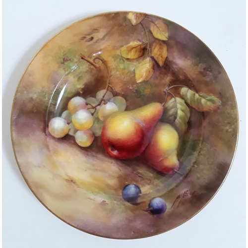 373 - A Royal Worcester plate hand painted decoration of fruit by Horace H Price, signed, diam. 18cm.