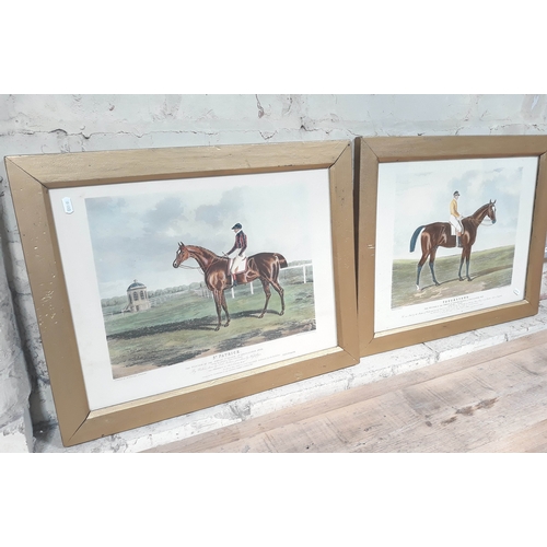 387 - A pair of colour engravings depicting the race horses 'St Patrick' and 'Touchstone' after the origin... 