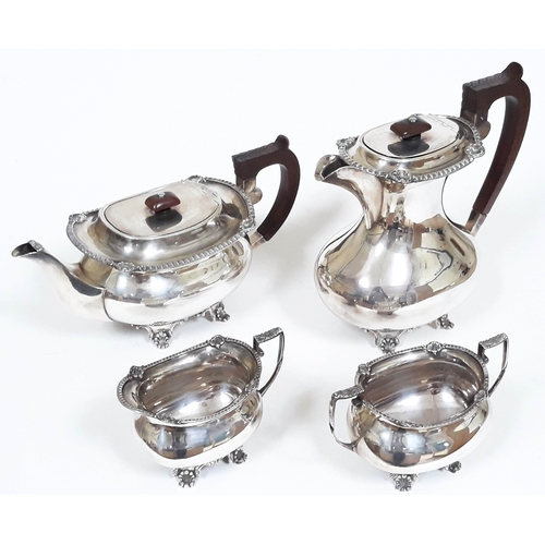 113 - A four piece silver tea set, Charles S Green & Co, Birmingham 1947, approx. gross wt. 70oz.