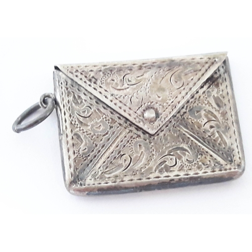 153 - A hallmarked silver stamp case, length 29mm, wt. 4.5g.