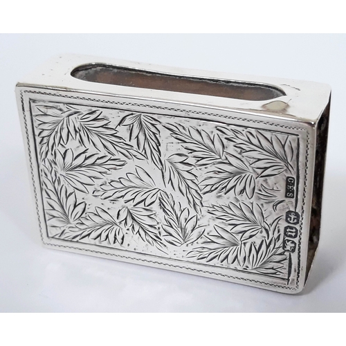 161 - A hallmarked silver matchbox case, length 4.3cm.