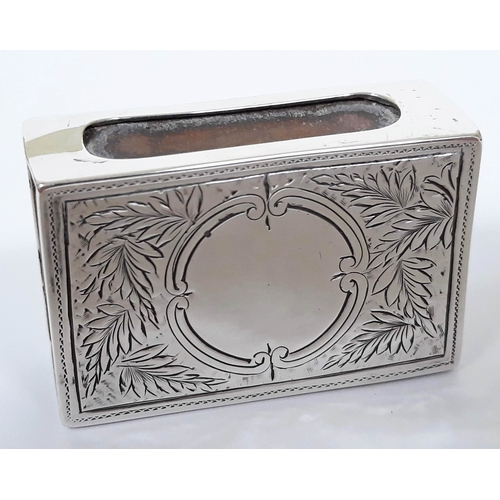 161 - A hallmarked silver matchbox case, length 4.3cm.