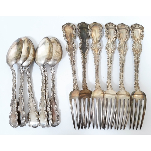 171 - A set of Sterling silver spoons and forks, wt. 13oz.