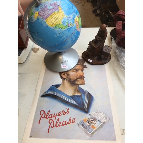 1054 - Composite figure, globe and Players cigarettes poster