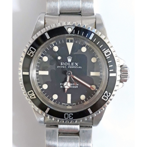 100 - A Rolex Submariner Oyster Perpetual stainless steel wristwatch serial number 5717007 circa 1979 with...