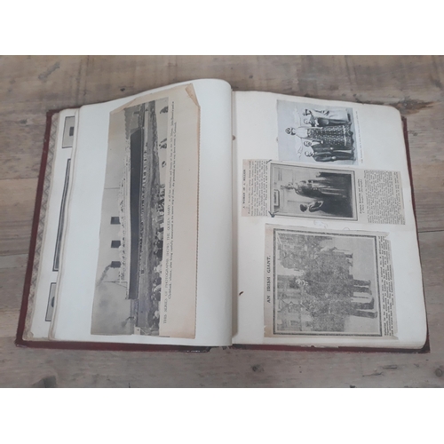 429 - An early 20th Century scrap book album with Queen Mary signature, interesting clippings including Ti... 