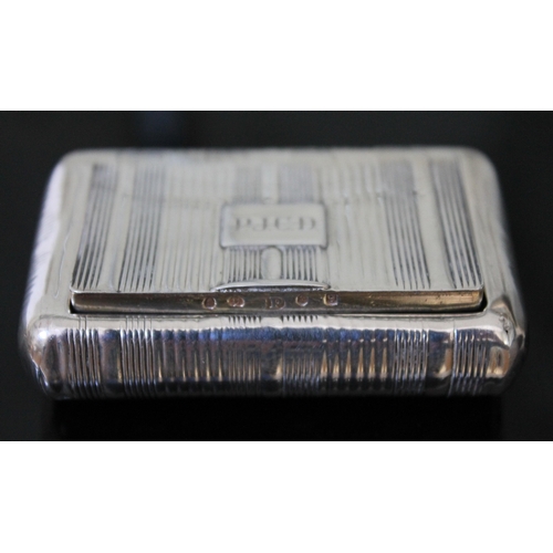 113 - A Regency silver snuff box of curved rectangular form with gilt interior, Samuel Pemberton, Birmingh... 