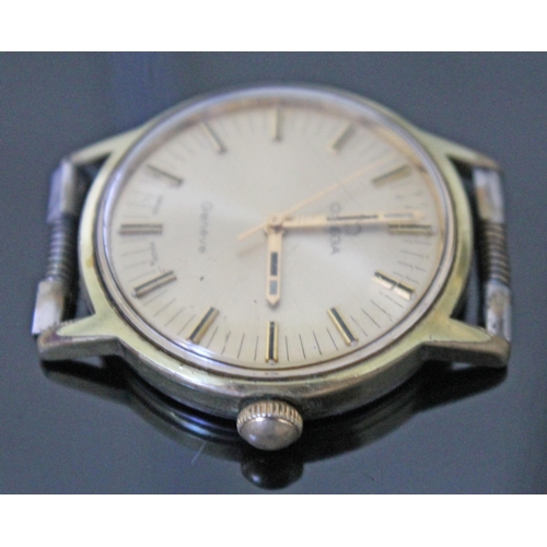 138 - A vintage gold plated Omega wristwatch, diam. 34mm, stainless steel back.