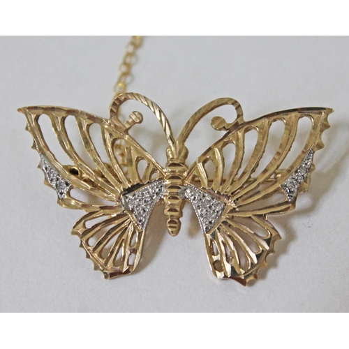 158 - A hallmarked 9ct gold butterfly brooch, width 4cm, height 2.5cm, gross weight 5.1 grams