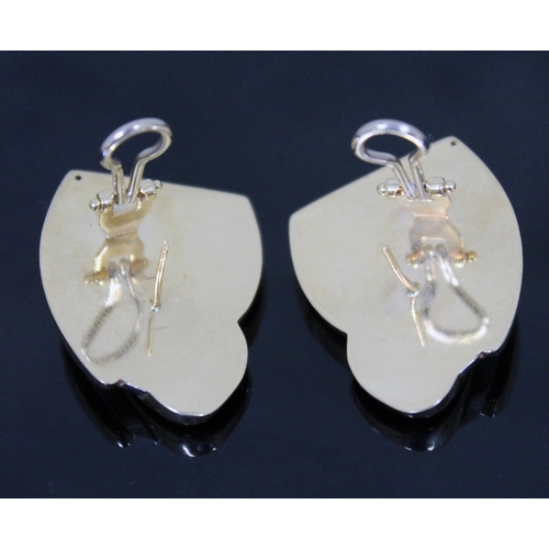 159 - A pair of Italian 18ct gold earrings by Andriolo, height 3.7cm, width 3cm, gross weight 18.1 grams, ... 