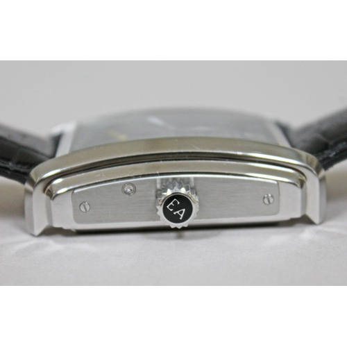 181 - An Emporio Armani Meccanico automatic stainless steel wristwatch with original leather strap, width ... 