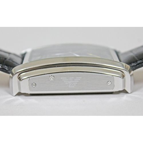 181 - An Emporio Armani Meccanico automatic stainless steel wristwatch with original leather strap, width ... 