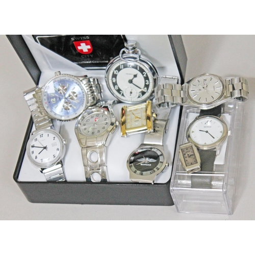 230 - A mixed lot of watches comprising Swiss City, Timex, Olympus, Morgan, Klaus-Kobec, Ciancci, Pulsar, ... 