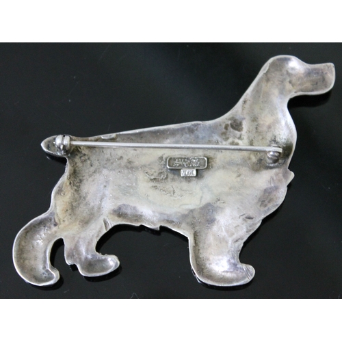 232 - A vintage sterling silver brooch formed as a Red Setter by Gugleimo Cini, length 8.5cm.