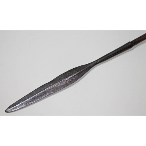 319 - A 19th Century Zulu spear, length 140cm.